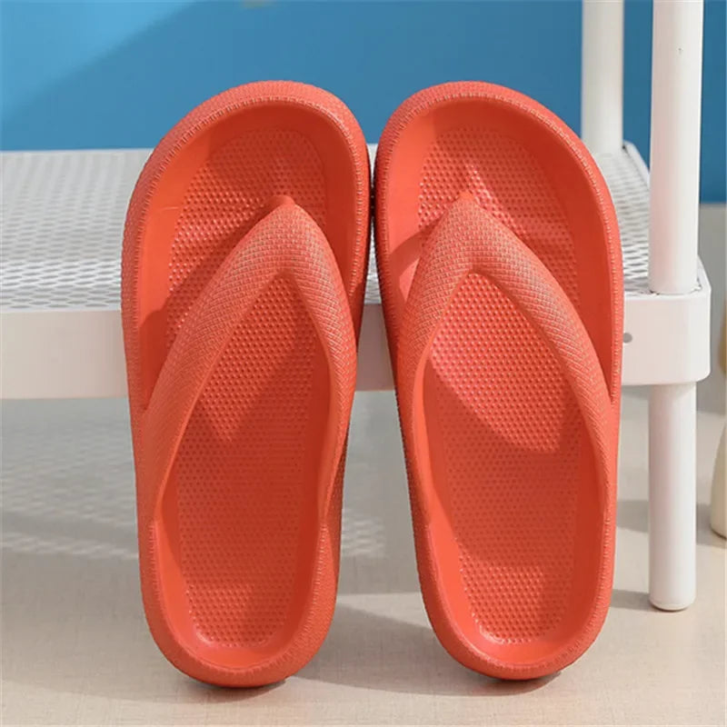 Summer Flip Flops Flat Platform Comfy Women Soft Sole Beach Slippers Fashion Sandals House Bathroom Non-Slip Thick Soled Shoes
