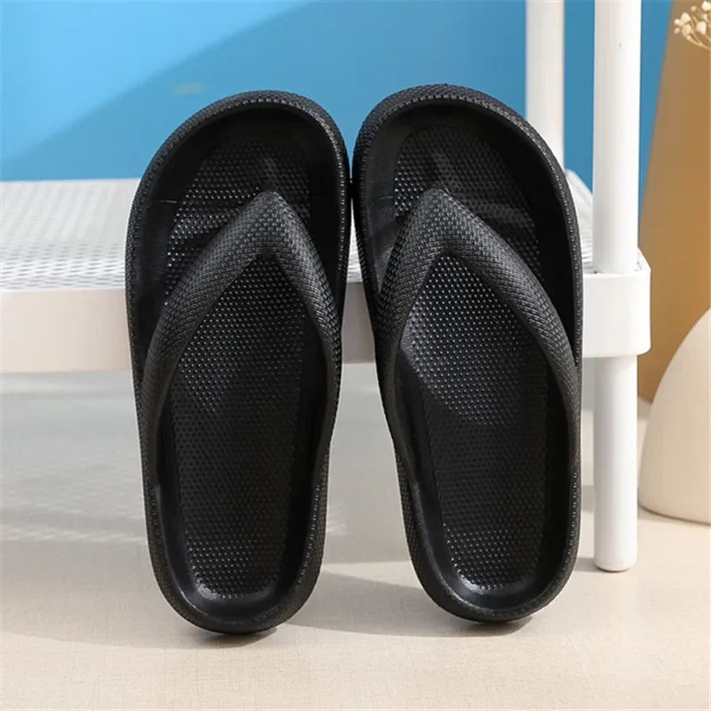 Summer Flip Flops Flat Platform Comfy Women Soft Sole Beach Slippers Fashion Sandals House Bathroom Non-Slip Thick Soled Shoes