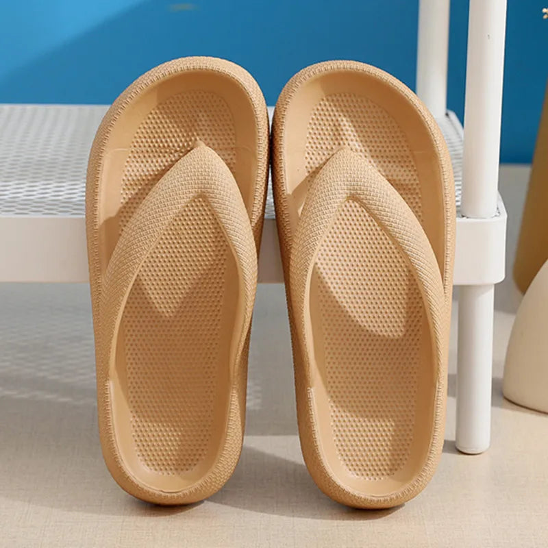 Summer Flip Flops Flat Platform Comfy Women Soft Sole Beach Slippers Fashion Sandals House Bathroom Non-Slip Thick Soled Shoes