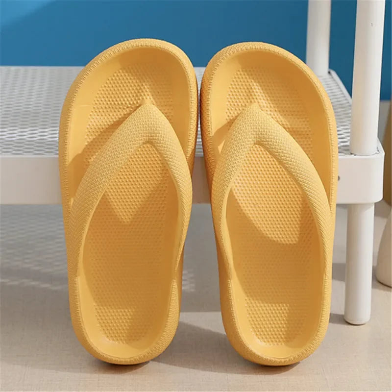 Summer Flip Flops Flat Platform Comfy Women Soft Sole Beach Slippers Fashion Sandals House Bathroom Non-Slip Thick Soled Shoes