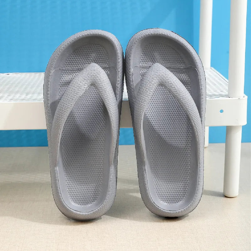 Summer Flip Flops Flat Platform Comfy Women Soft Sole Beach Slippers Fashion Sandals House Bathroom Non-Slip Thick Soled Shoes