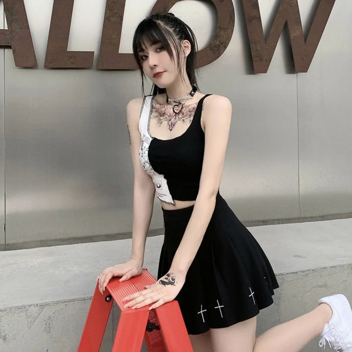 Streetwear Punk Style Crop Top
